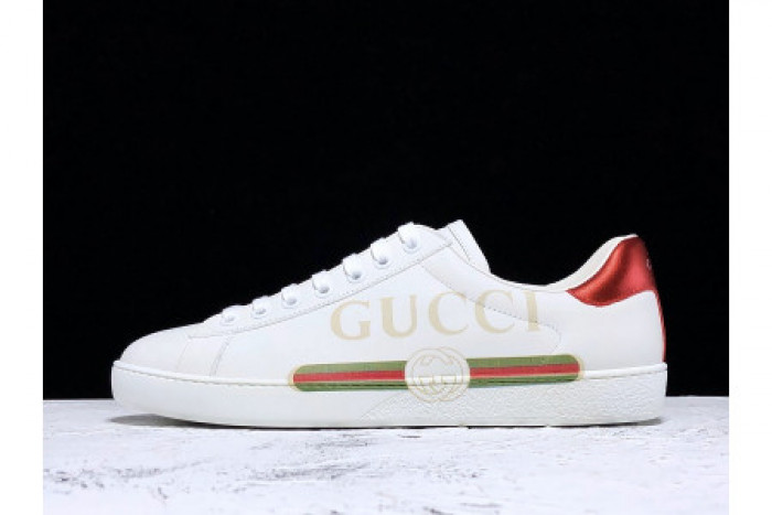 G*u*i ace embroidered low-top sneaker white with logo